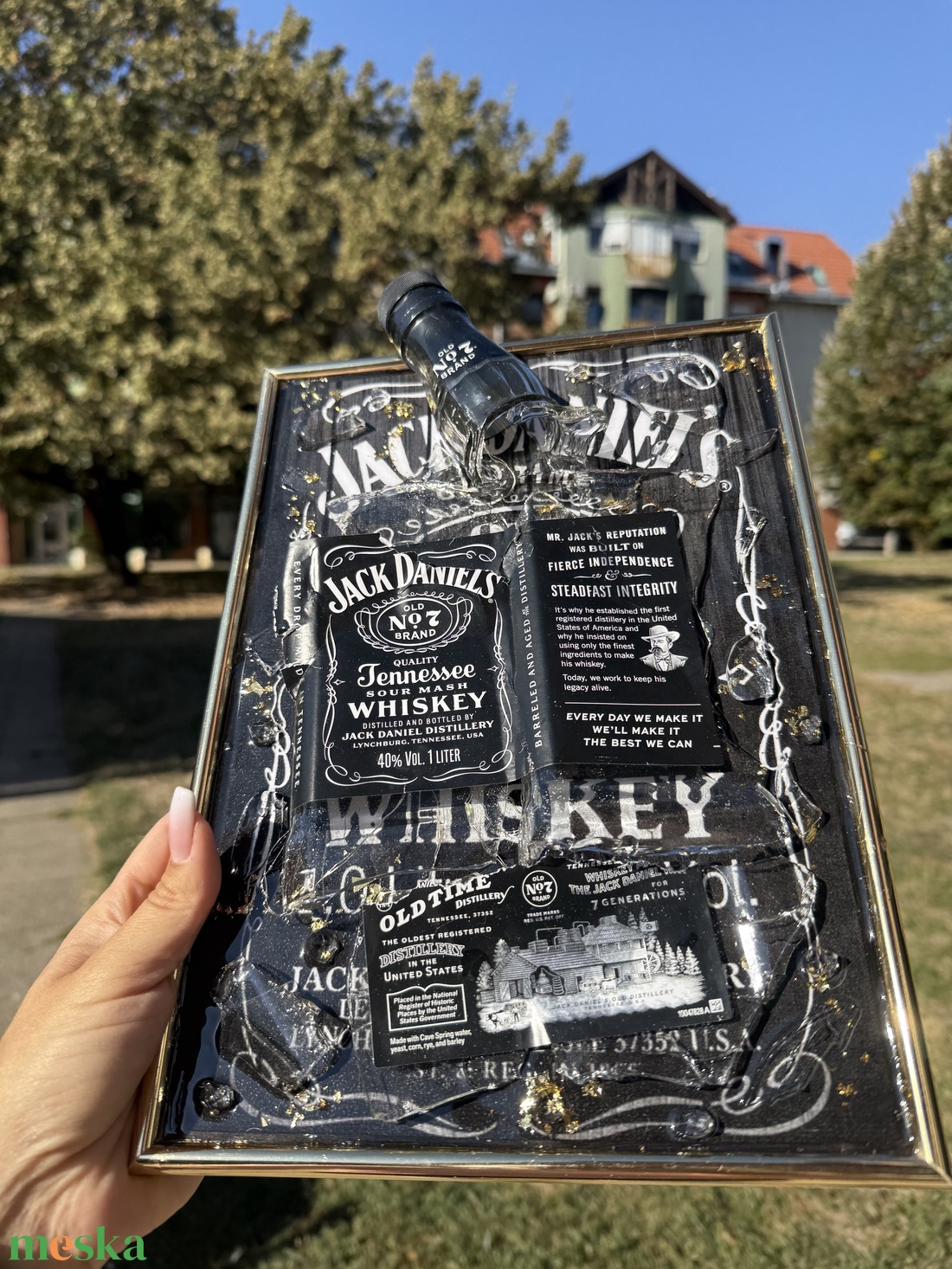 Jack Daniels Gyanta Kép alkoholos üveggel - otthon & életmód - dekoráció - asztal és polc dekoráció - díszüveg - Meska.hu