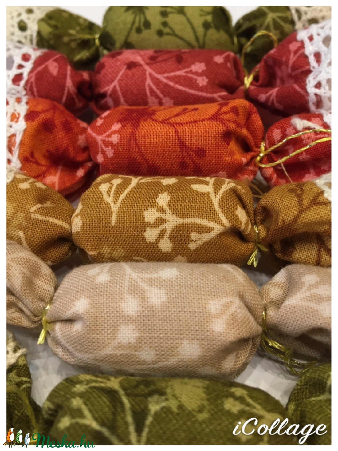 AKCIÓ - 10db-os textil szaloncukor csomag - karácsony - Meska.hu AKCIÓ - 10db-os textil szaloncukor csomag - karácsony - Meska.hu