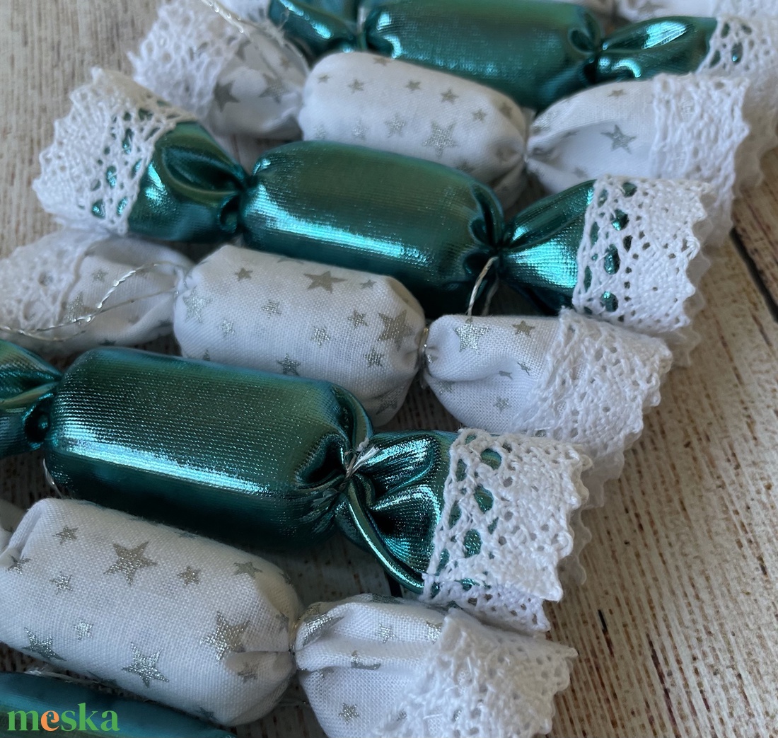 10db-os textil szaloncukor csomag - karácsony - karácsonyi lakásdekoráció - karácsonyfadíszek - Meska.hu