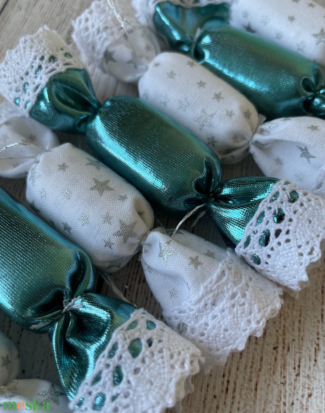 10db-os textil szaloncukor csomag - karácsony - karácsonyi lakásdekoráció - karácsonyfadíszek - Meska.hu