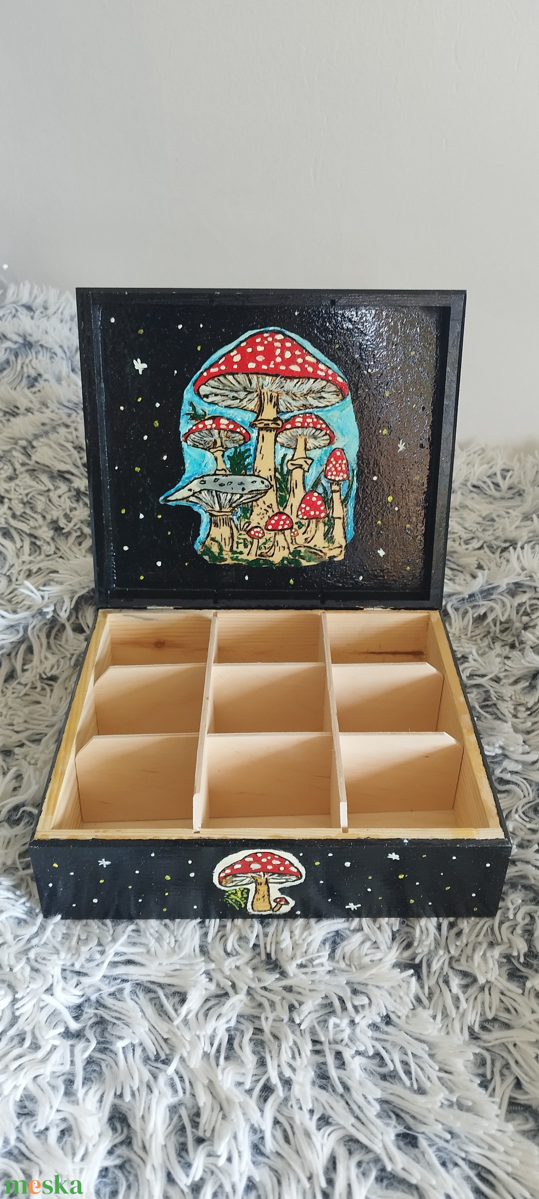 Fadoboz,  Teadoboz  pillangós gombás - otthon & életmód - dekoráció - asztal és polc dekoráció - díszdoboz - Meska.hu