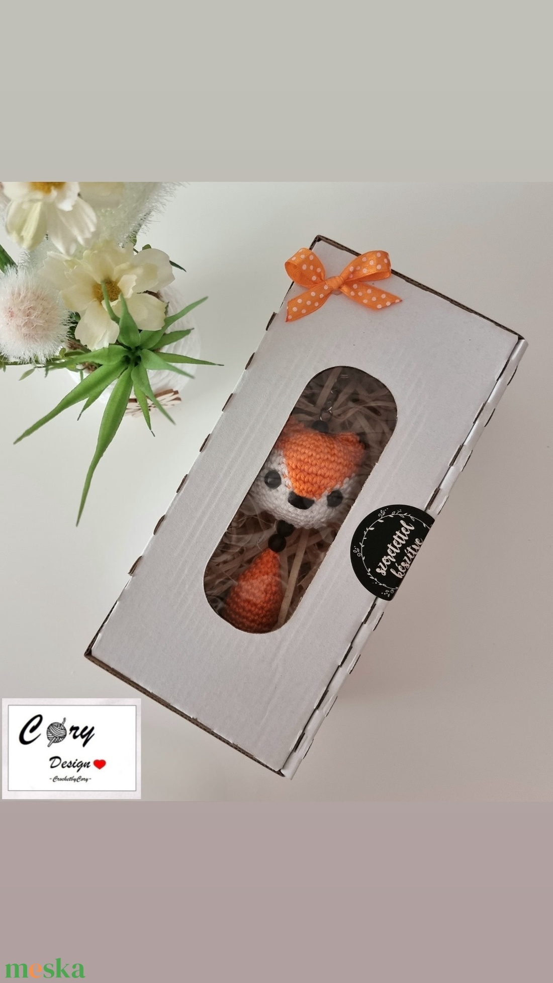 Rókás kulcstartó ablakos dobozban - táska & tok - kulcstartó & táskadísz - kulcstartó - Meska.hu