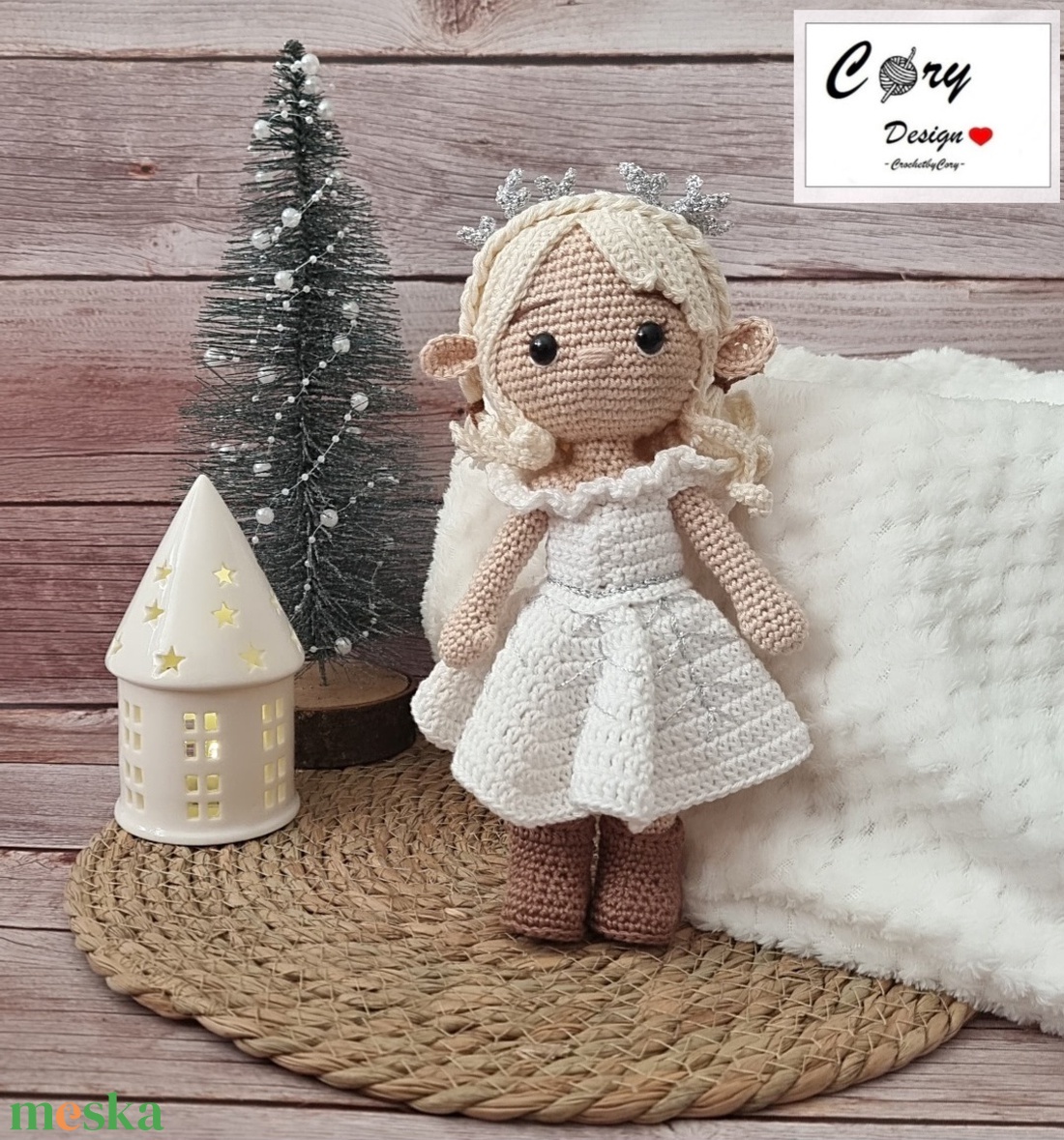 Snowflake elf baba - karácsony - karácsonyi lakásdekoráció - karácsonyi manók, figurák - Meska.hu