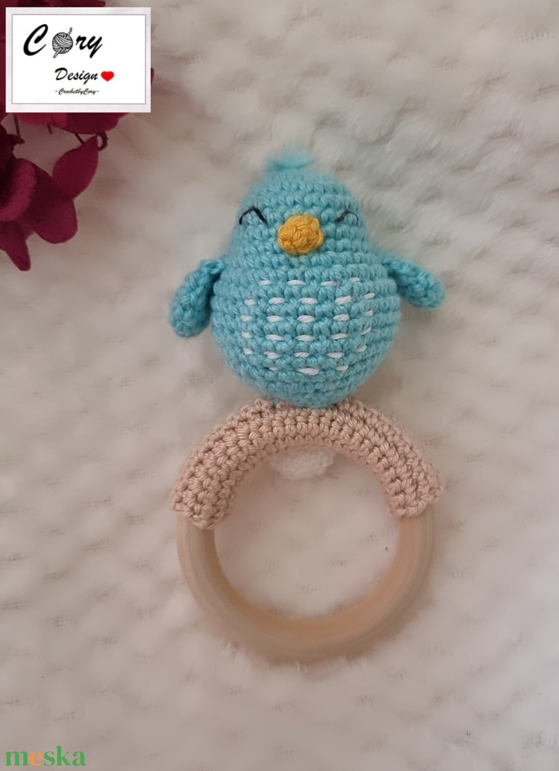 Lady Bird - csiCsörgő kismadarak - türkiz - játék & sport - 3 éves kor alattiaknak - csörgő - Meska.hu