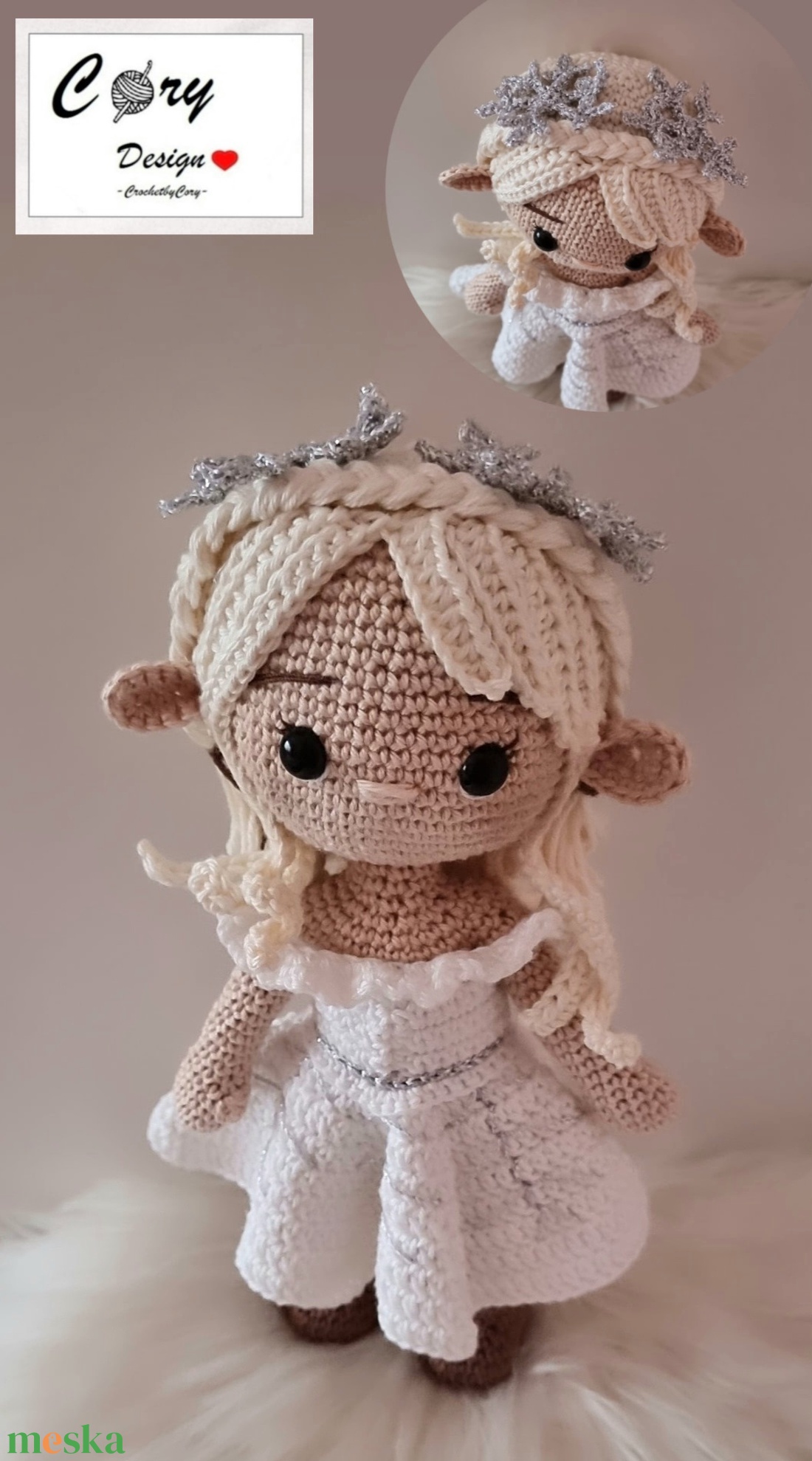 Snowflake elf baba - karácsony - karácsonyi lakásdekoráció - karácsonyi manók, figurák - Meska.hu