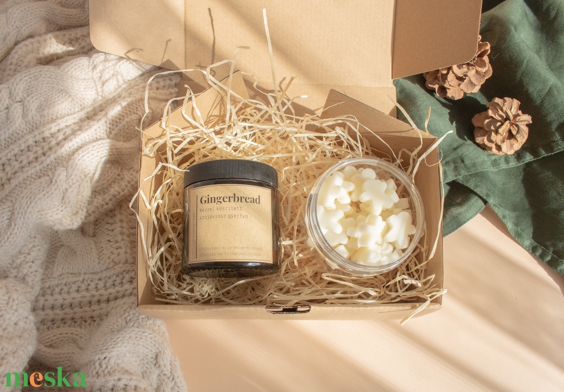 Karácsonyi Szójaviasz Illatgyertya, Ajándék nőknek, Mézeskalács Illatviasz, Wax Melts, Gingerbread, Viaszolvadék - szépségápolás - kozmetikai ajándékcsomag - Meska.hu