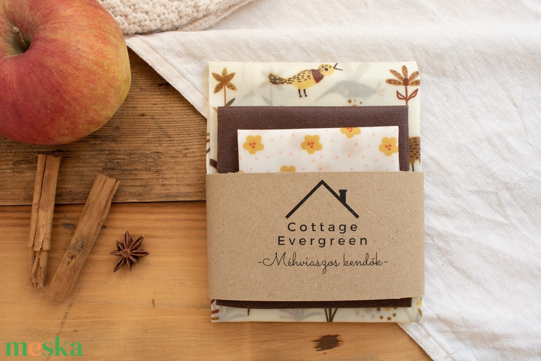 Új Őszi Méh Viaszos Kendő, Méhviaszos Kendő Csomag, Zero Waste Karácsonyi Ajándék, Környezetbarát, Beeswax Wrap - otthon & életmód - konyhafelszerelés, tálalás - konyhai textil - konyharuha & törlőkendő - Meska.hu