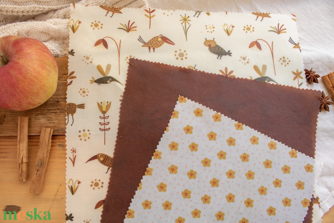 Új Őszi Méh Viaszos Kendő, Méhviaszos Kendő Csomag, Zero Waste Karácsonyi Ajándék, Környezetbarát, Beeswax Wrap - otthon & életmód - konyhafelszerelés, tálalás - konyhai textil - konyharuha & törlőkendő - Meska.hu