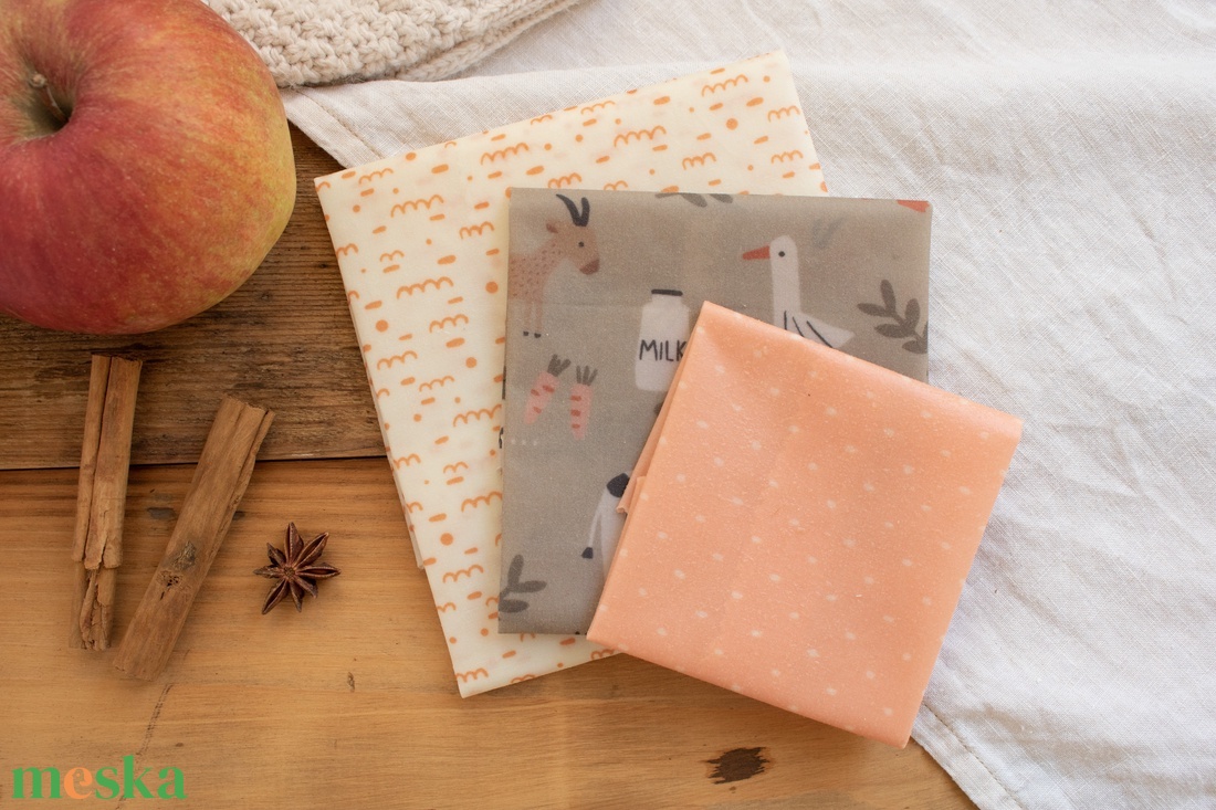 Új Őszi Méh Viaszos Kendő, Méhviaszos Kendő Csomag, Zero Waste Karácsonyi Ajándék, Környezetbarát, Beeswax Wrap - otthon & életmód - konyhafelszerelés, tálalás - konyhai textil - konyharuha & törlőkendő - Meska.hu
