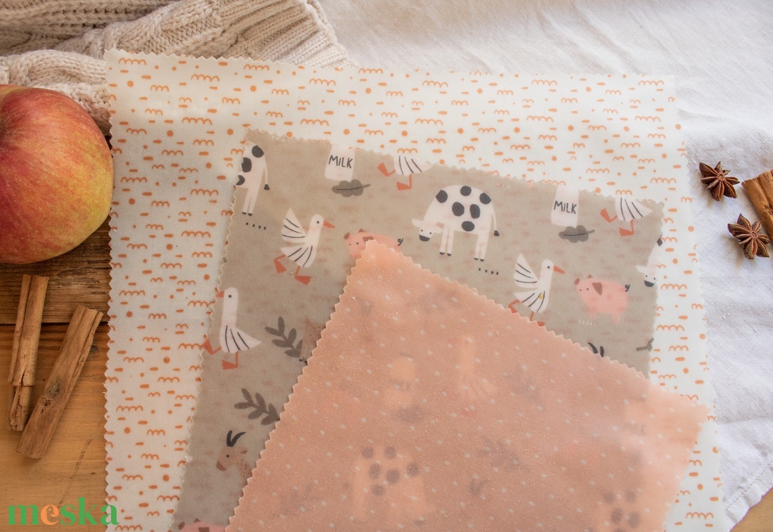 Új Őszi Méh Viaszos Kendő, Méhviaszos Kendő Csomag, Zero Waste Karácsonyi Ajándék, Környezetbarát, Beeswax Wrap - otthon & életmód - konyhafelszerelés, tálalás - konyhai textil - konyharuha & törlőkendő - Meska.hu