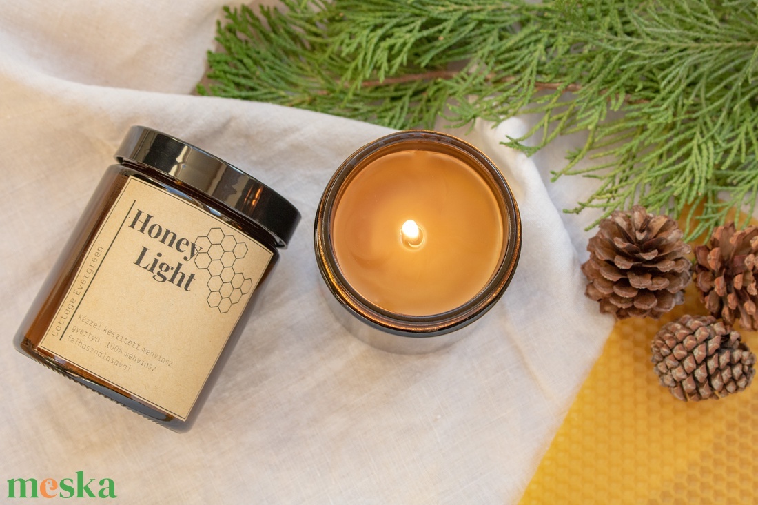 Tégelyes Méhviasz Gyertya, Ajándék nőknek, Karácsonyi, Szülinapi Ajándék, Illatmentes Gyertya Viaszból, Beeswax Candle - otthon & életmód - gyertya, illat, aroma - gyertya - Meska.hu