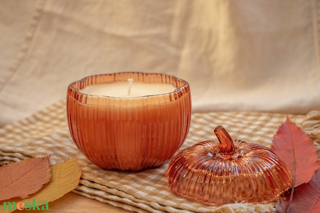 Nagy Szójaviasz Gyertya, Őszi Fűszeres Illatgyertya Üveg Tégelyben, Tökös Pite Illat, Szülinapi, Pumpkin Pie Candle - otthon & életmód - gyertya, illat, aroma - gyertya - Meska.hu