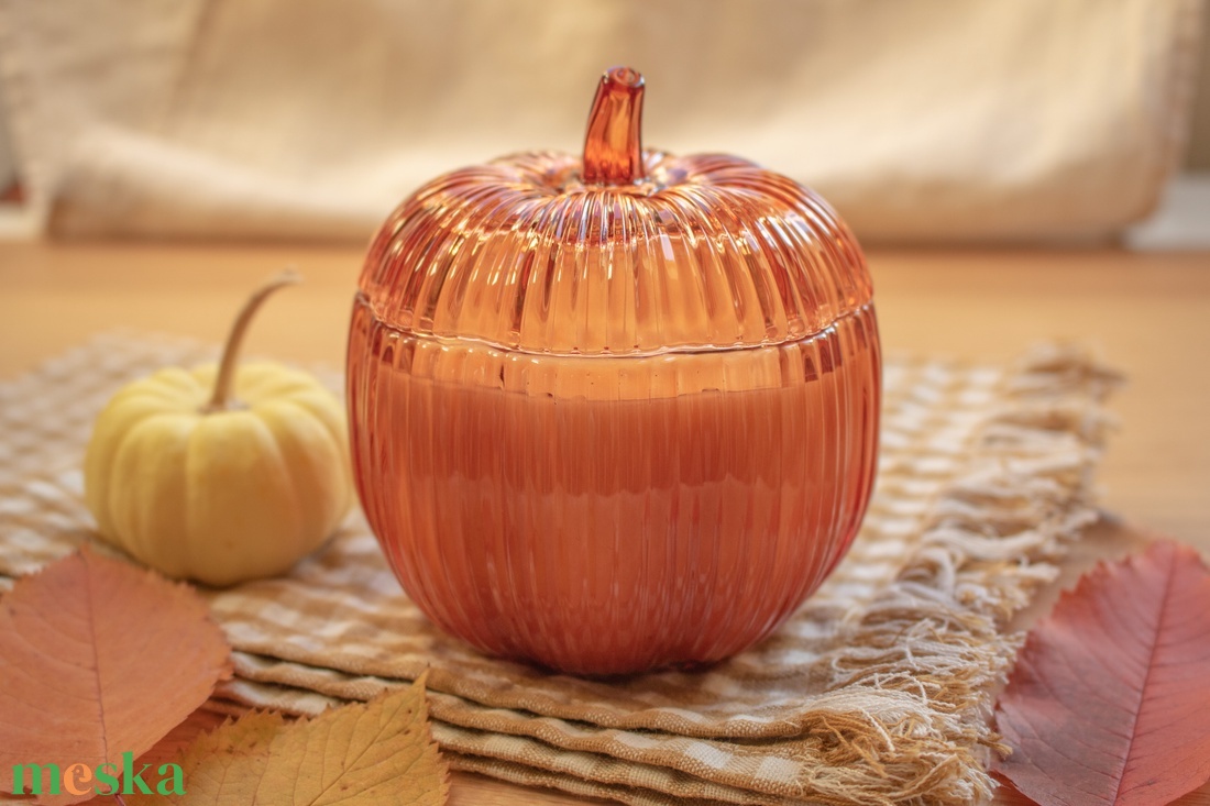 Nagy Szójaviasz Gyertya, Őszi Fűszeres Illatgyertya Üveg Tégelyben, Tökös Pite Illat, Szülinapi, Pumpkin Pie Candle - otthon & életmód - gyertya, illat, aroma - gyertya - Meska.hu