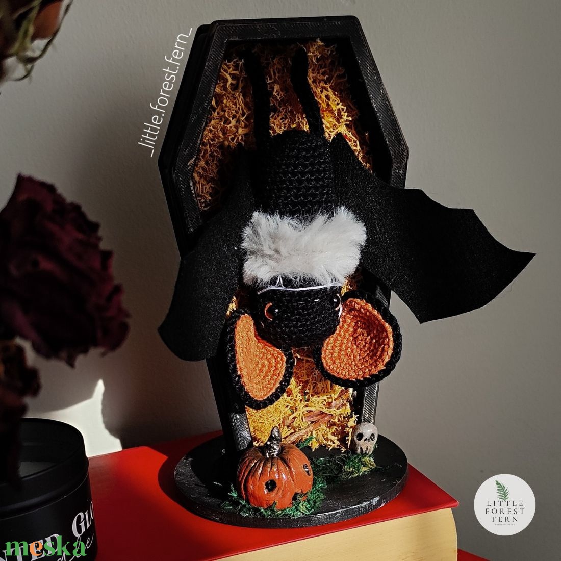 Denevér mini koporsóban - otthon & életmód - dekoráció - dísztárgy - Meska.hu