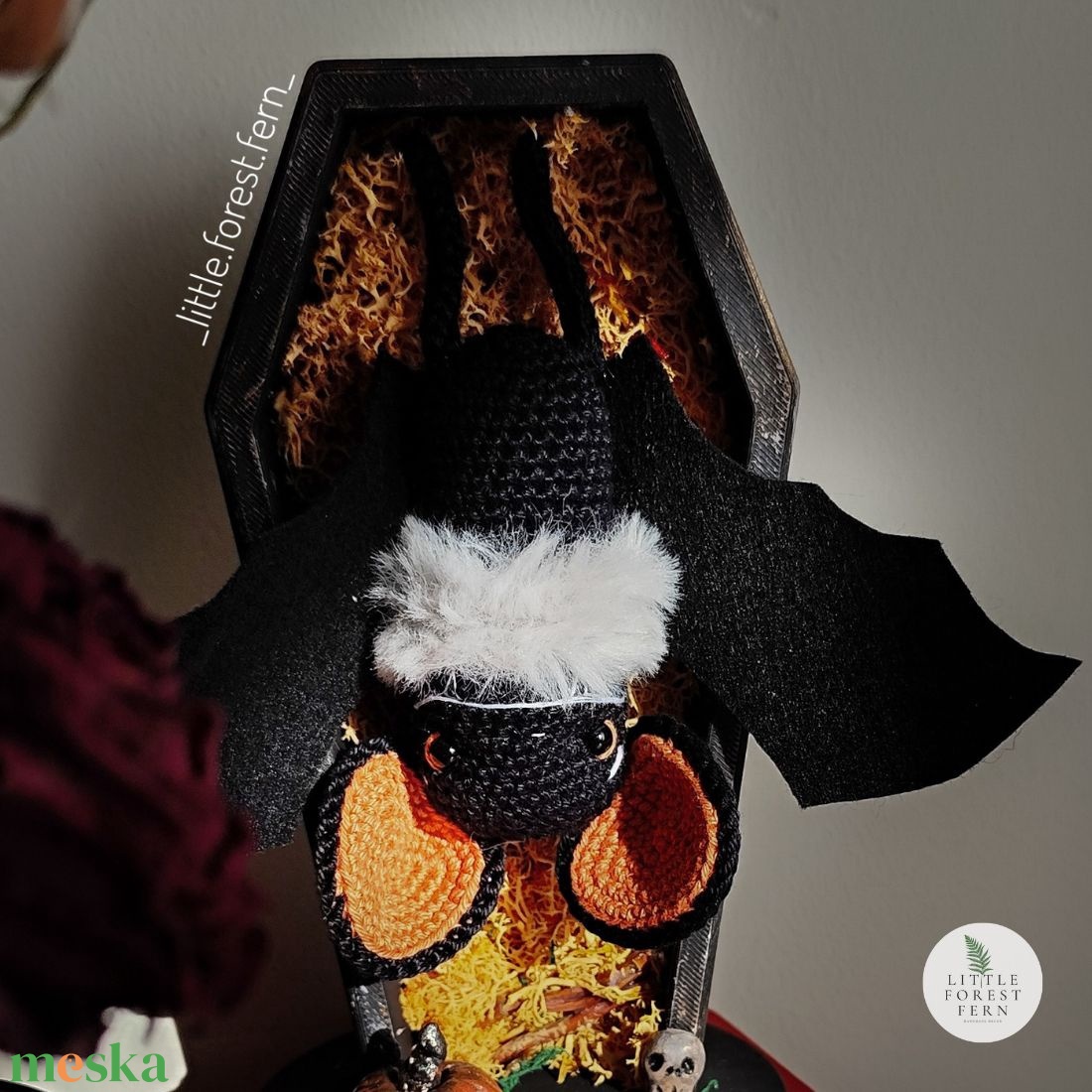 Denevér mini koporsóban - otthon & életmód - dekoráció - dísztárgy - Meska.hu