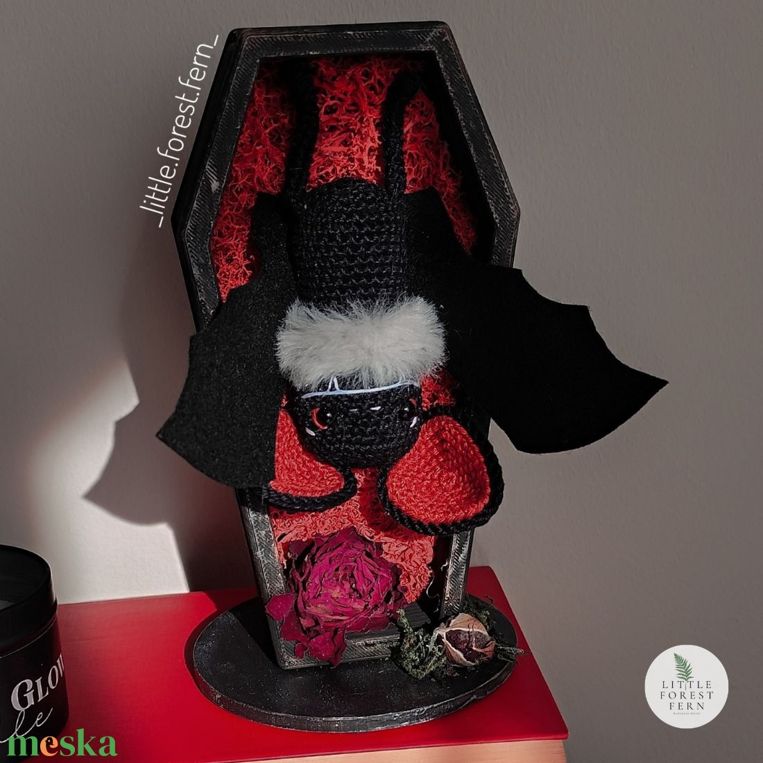 Denevér mini koporsóban - otthon & életmód - dekoráció - halloween - halloweeni dekoráció - Meska.hu