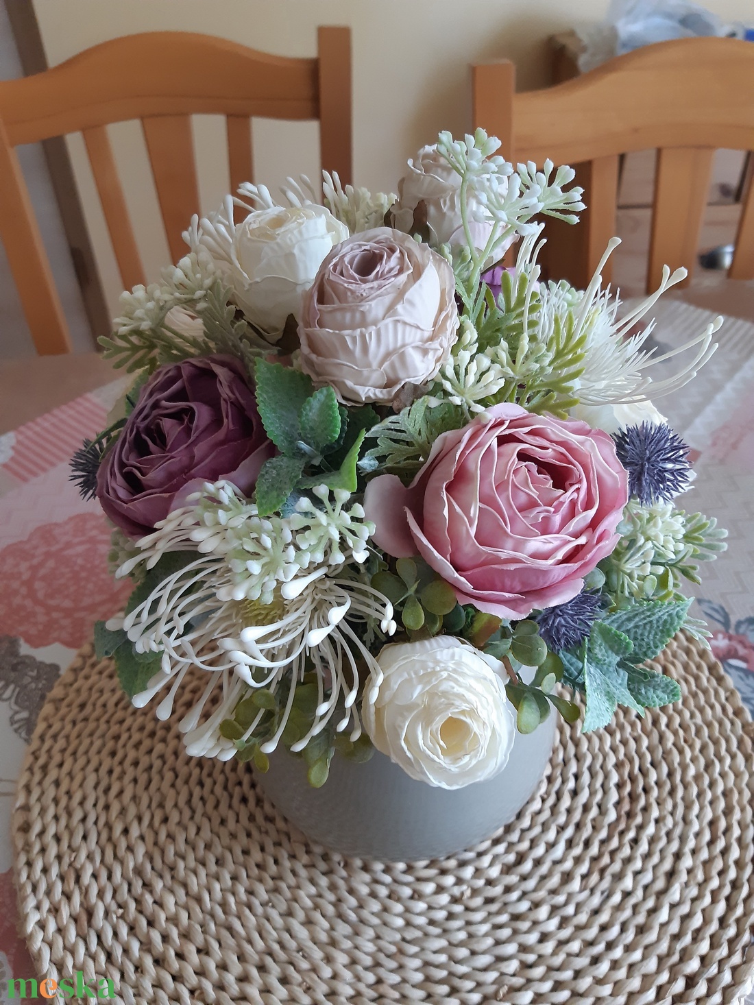 Virágos asztali dísz  - otthon & életmód - dekoráció - asztal és polc dekoráció - asztaldísz - Meska.hu