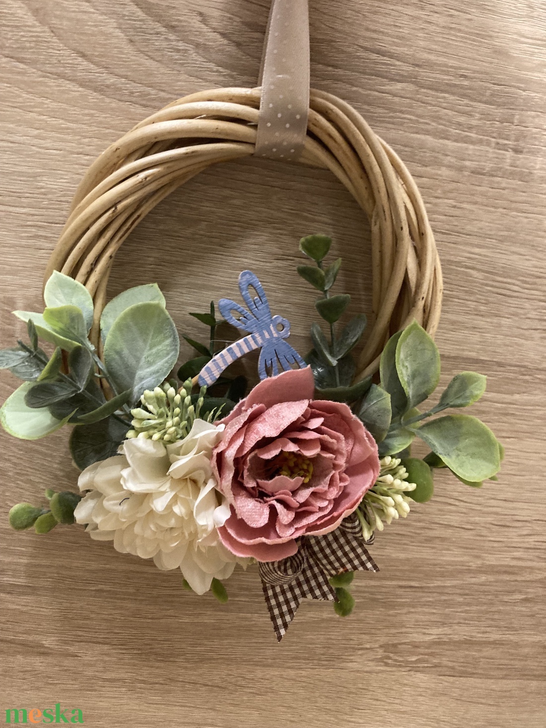 Tavaszi vesszős ajtó dísz  - otthon & életmód - dekoráció - ajtó- és ablak dekoráció - ajtótábla - Meska.hu