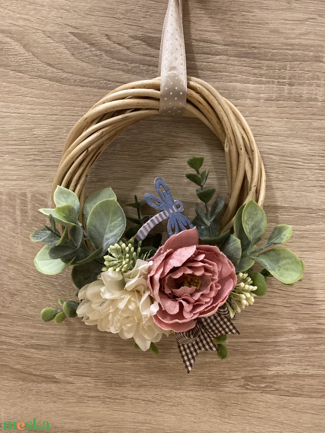 Tavaszi vesszős ajtó dísz  - otthon & életmód - dekoráció - ajtó- és ablak dekoráció - ajtótábla - Meska.hu