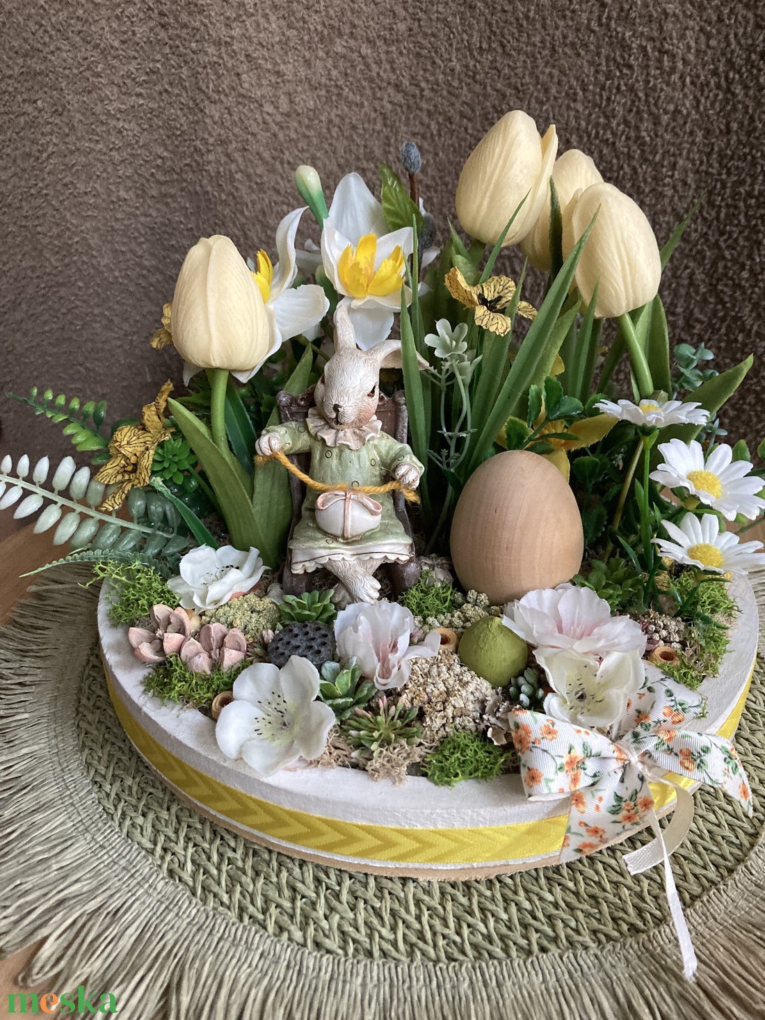 Húsvéti nyuszis asztal dísz  - otthon & életmód - dekoráció - asztal és polc dekoráció - asztaldísz - Meska.hu