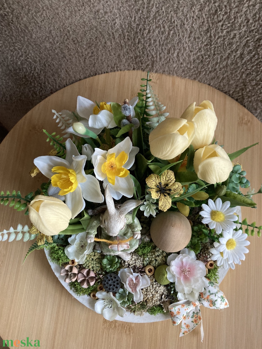 Húsvéti nyuszis asztal dísz  - otthon & életmód - dekoráció - asztal és polc dekoráció - asztaldísz - Meska.hu