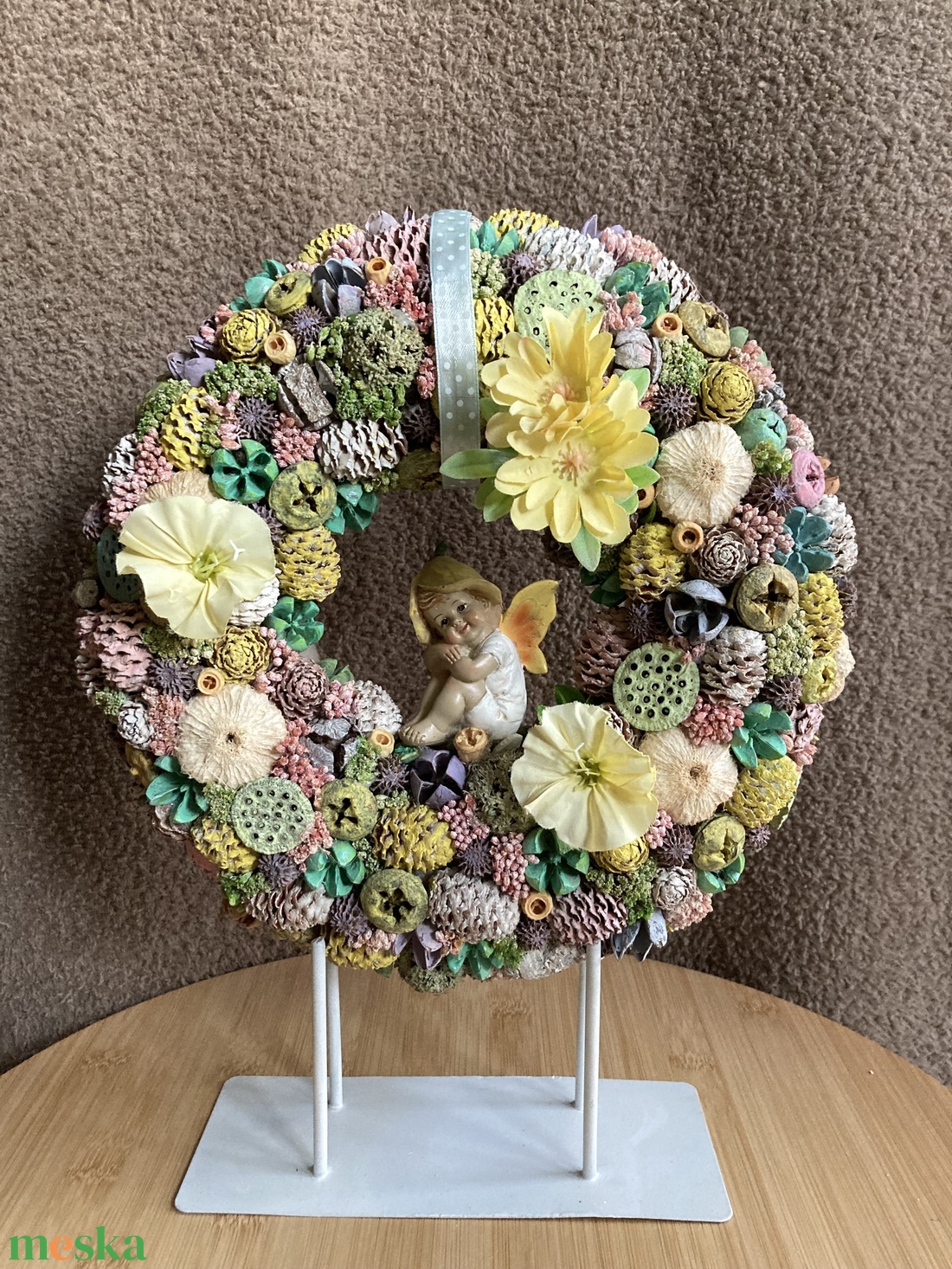 Tavaszi pasztell ajtó dísz  - otthon & életmód - dekoráció - asztal és polc dekoráció - asztaldísz - Meska.hu