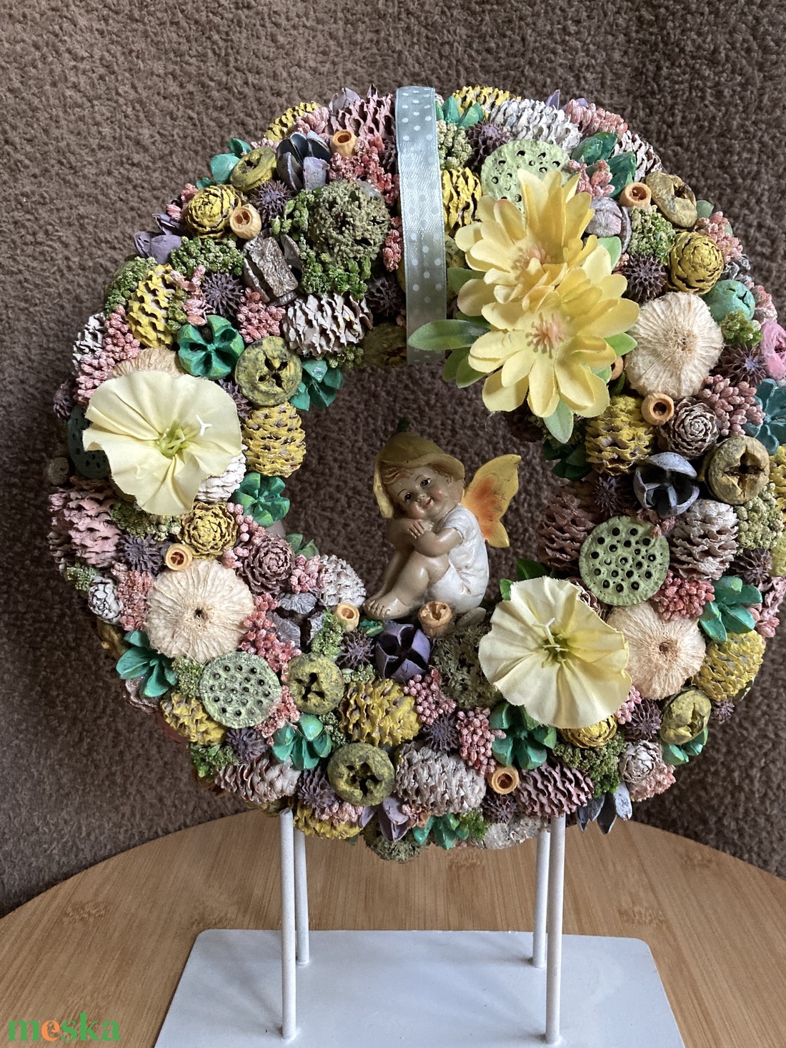 Tavaszi pasztell ajtó dísz  - otthon & életmód - dekoráció - asztal és polc dekoráció - asztaldísz - Meska.hu