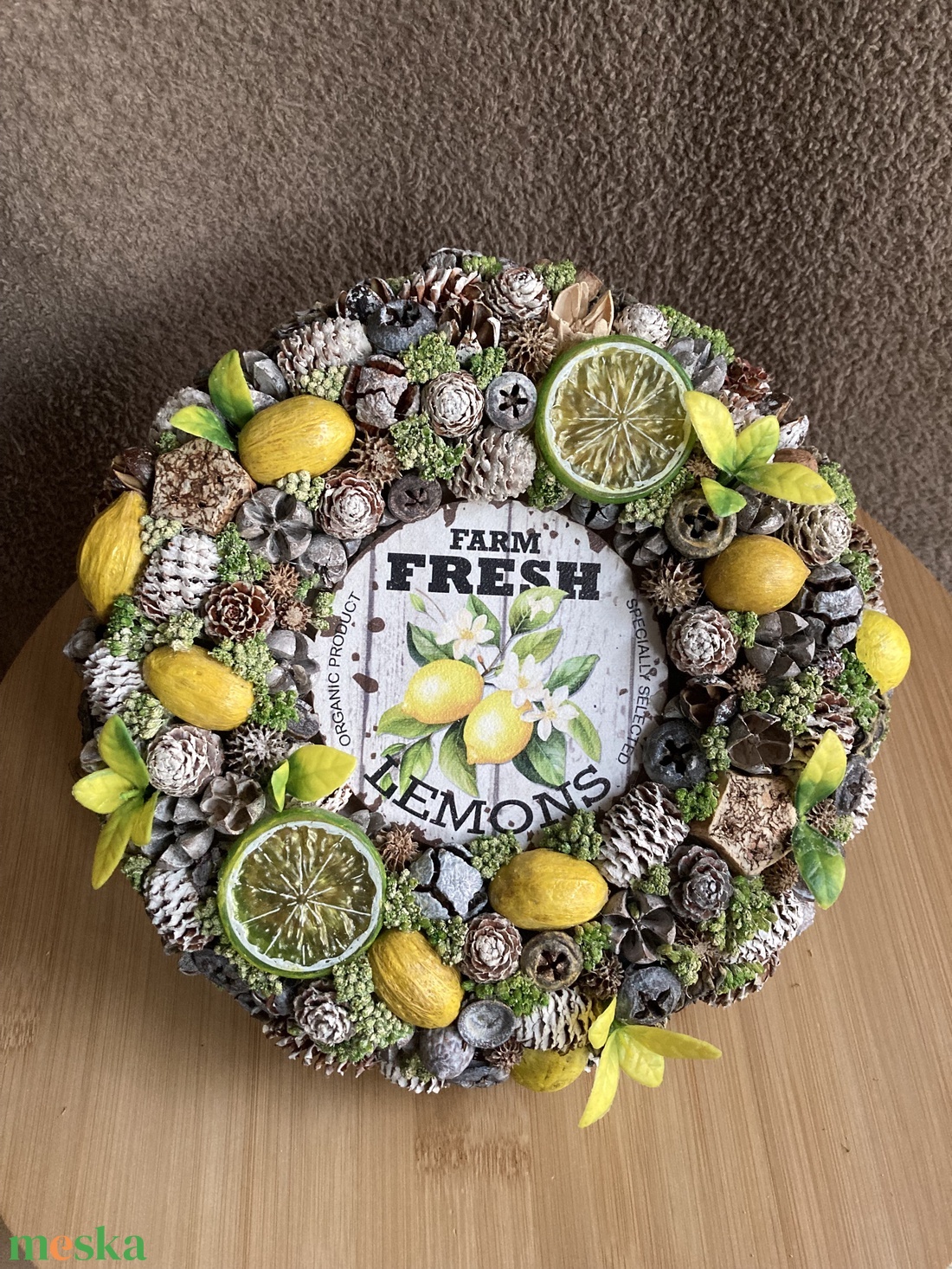 Citromos tavaszi nyári ajtó dísz  - otthon & életmód - dekoráció - ajtó- és ablak dekoráció - ajtódísz & kopogtató - Meska.hu