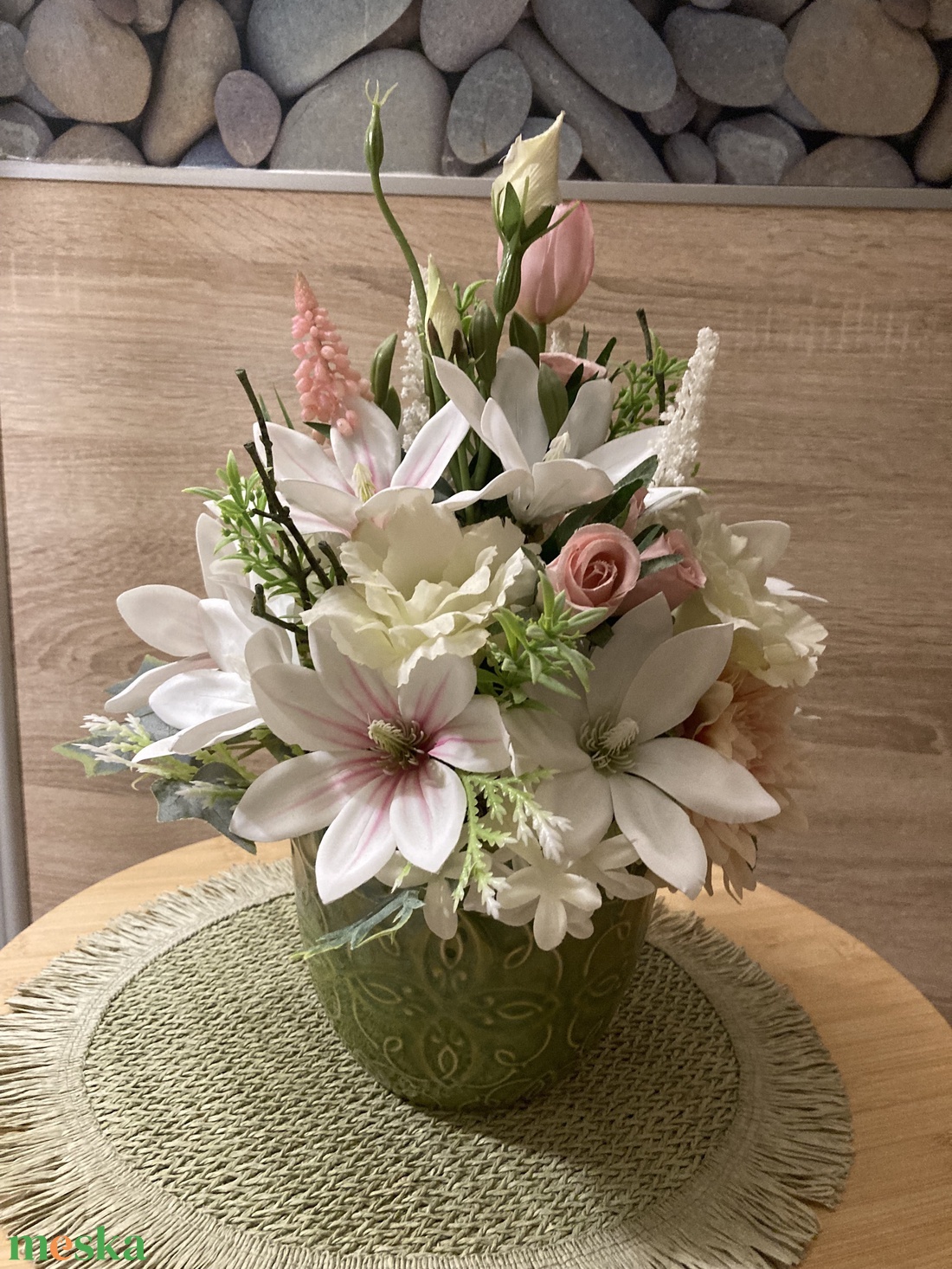 Virágos asztal dísz  - otthon & életmód - dekoráció - asztal és polc dekoráció - dekorációs tál, tartó - Meska.hu