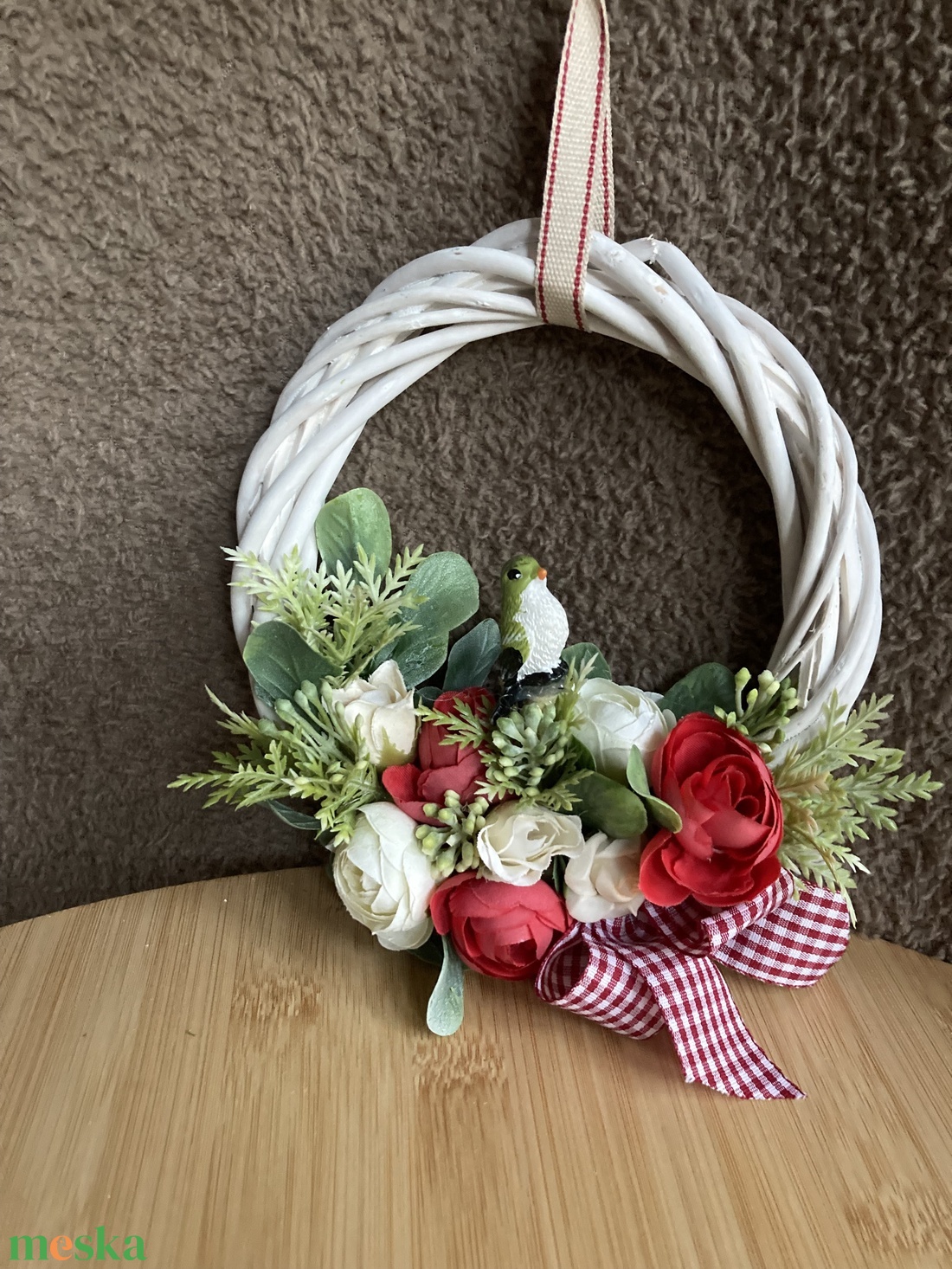 Madárkás vesszős kopogtató  - otthon & életmód - dekoráció - ajtó- és ablak dekoráció - ablakdísz - Meska.hu