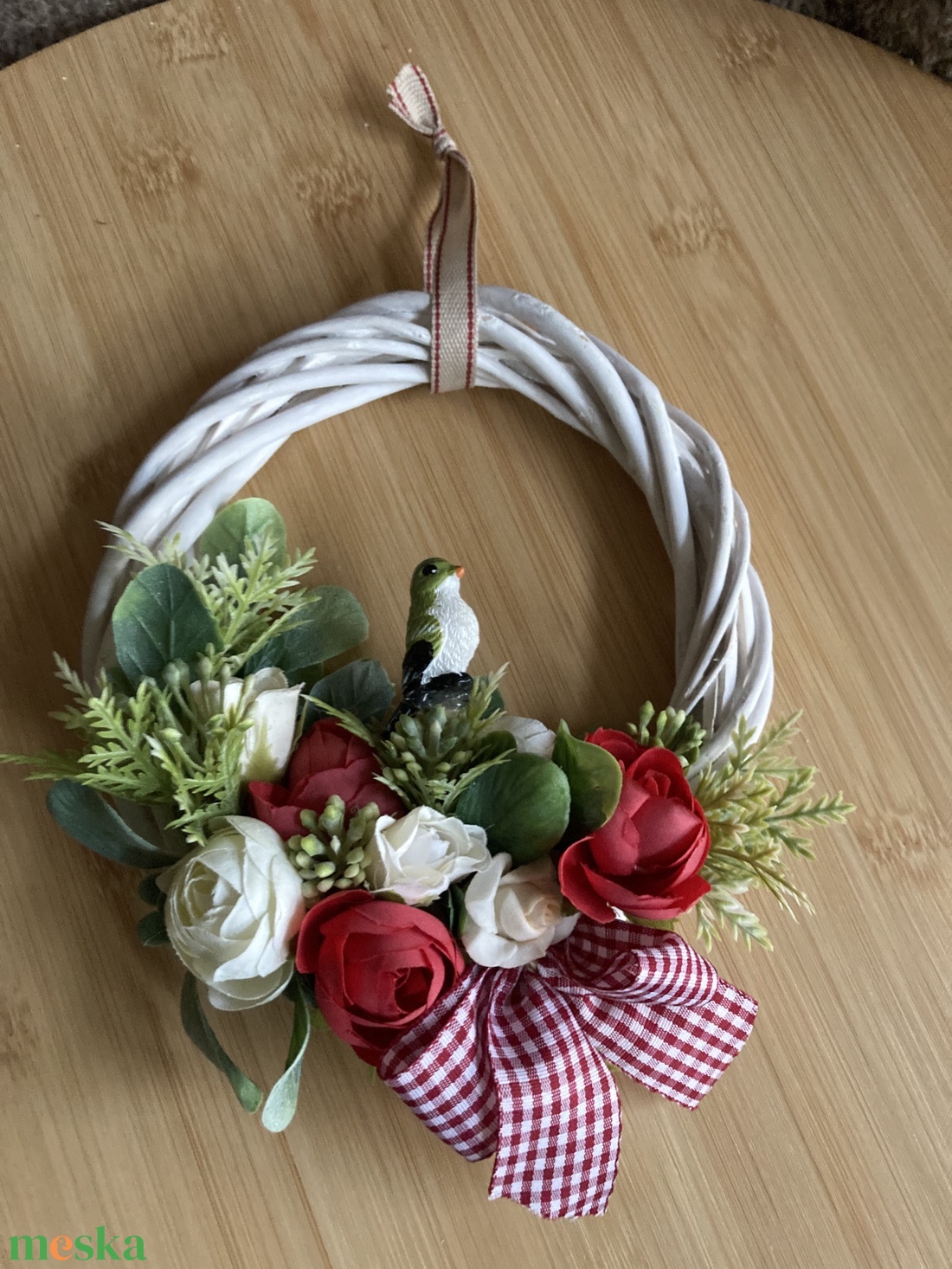 Madárkás vesszős kopogtató  - otthon & életmód - dekoráció - ajtó- és ablak dekoráció - ablakdísz - Meska.hu