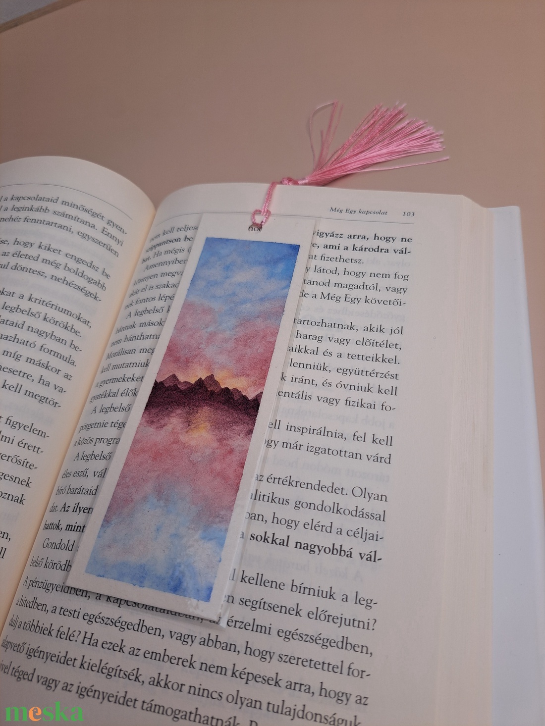 Akvarell festett könyvjelző - könyv & zene - könyvjelző - Meska.hu