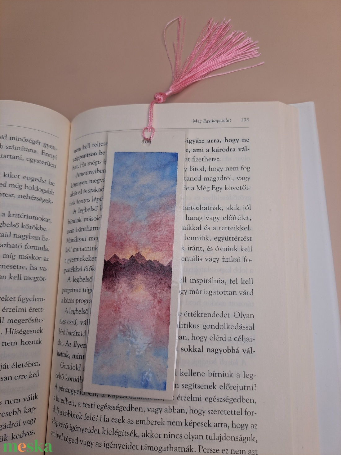 Akvarell festett könyvjelző - könyv & zene - könyvjelző - Meska.hu