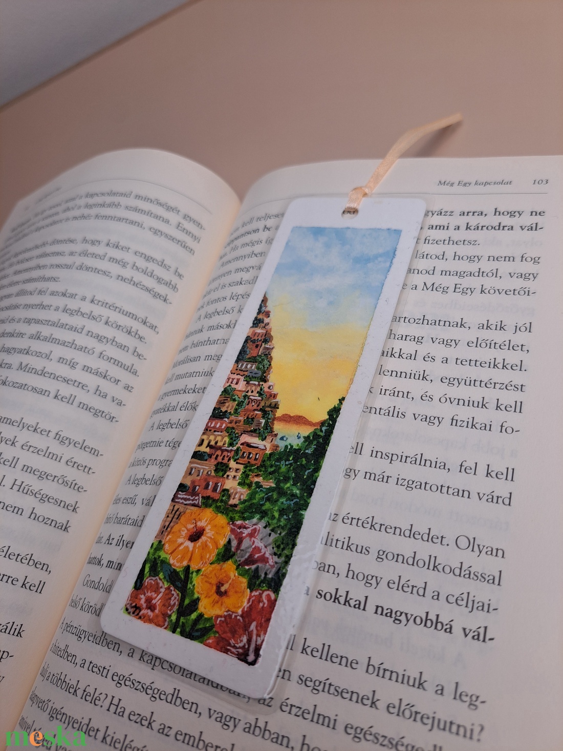 Akvarell festett könyvjelző - könyv & zene - könyvjelző - Meska.hu