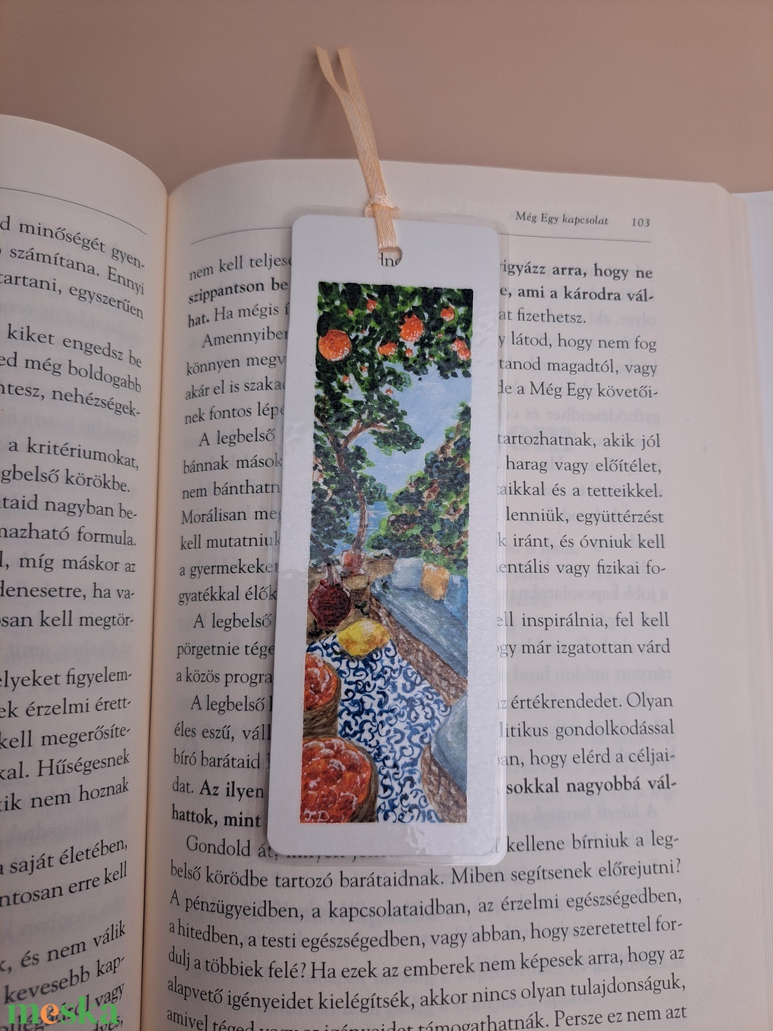 Akvarell festett könyvjelző - könyv & zene - könyvjelző - Meska.hu