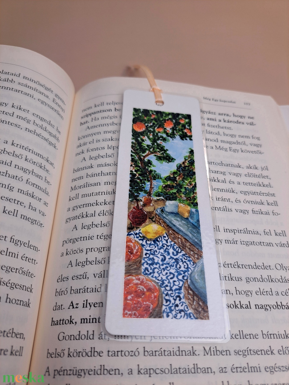 Akvarell festett könyvjelző - könyv & zene - könyvjelző - Meska.hu