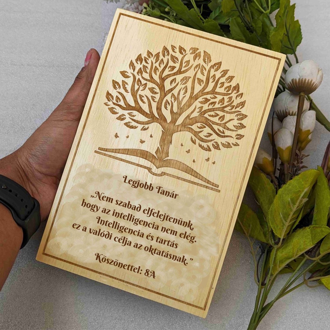 Pedagógusnapra ajándék gravírozott tábla - otthon & életmód - dekoráció - dísztárgy - Meska.hu