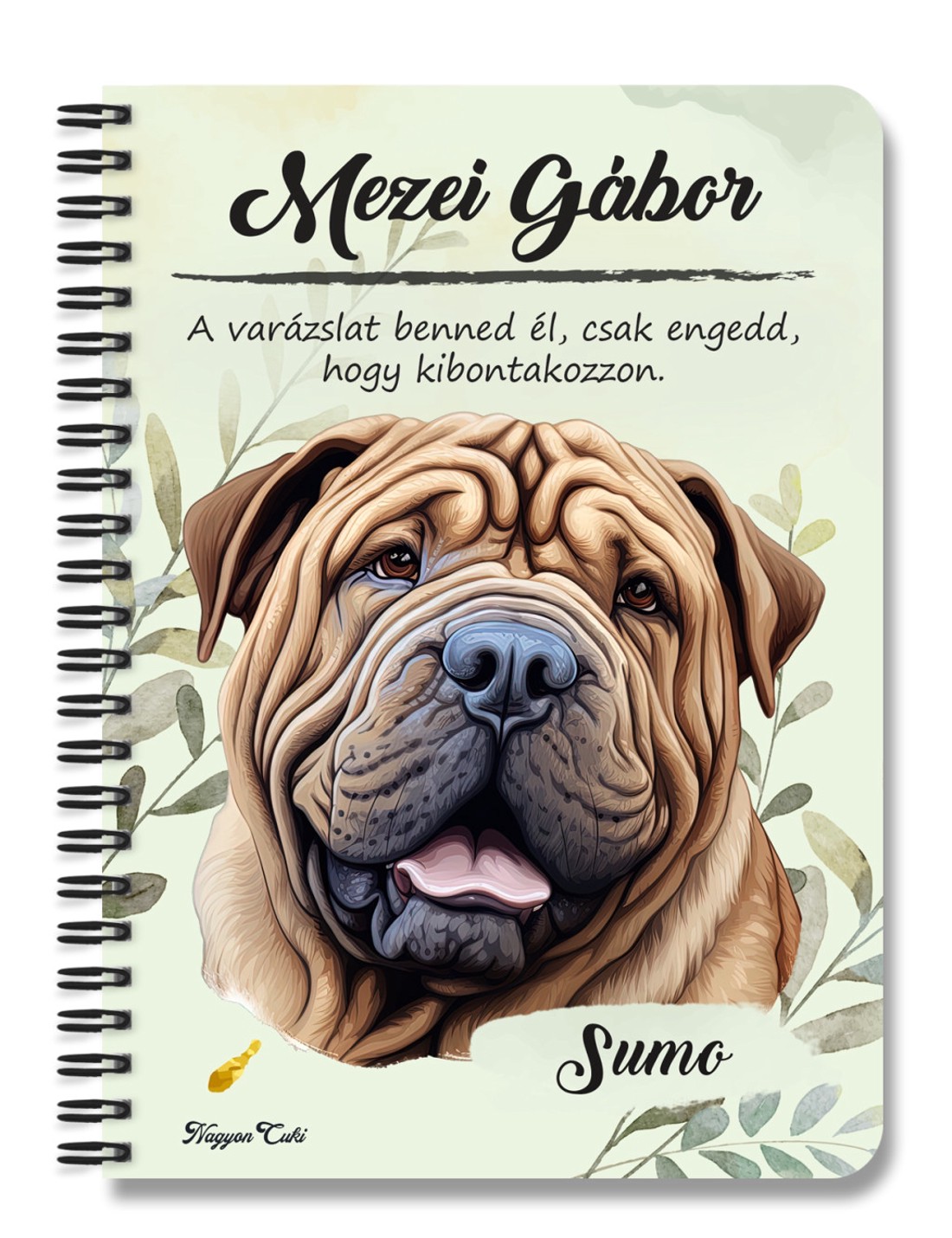 Személyre szabható - Sharpei portré mintás A6-os füzet - otthon & életmód - papír, írószer - jegyzetfüzet & napló - Meska.hu