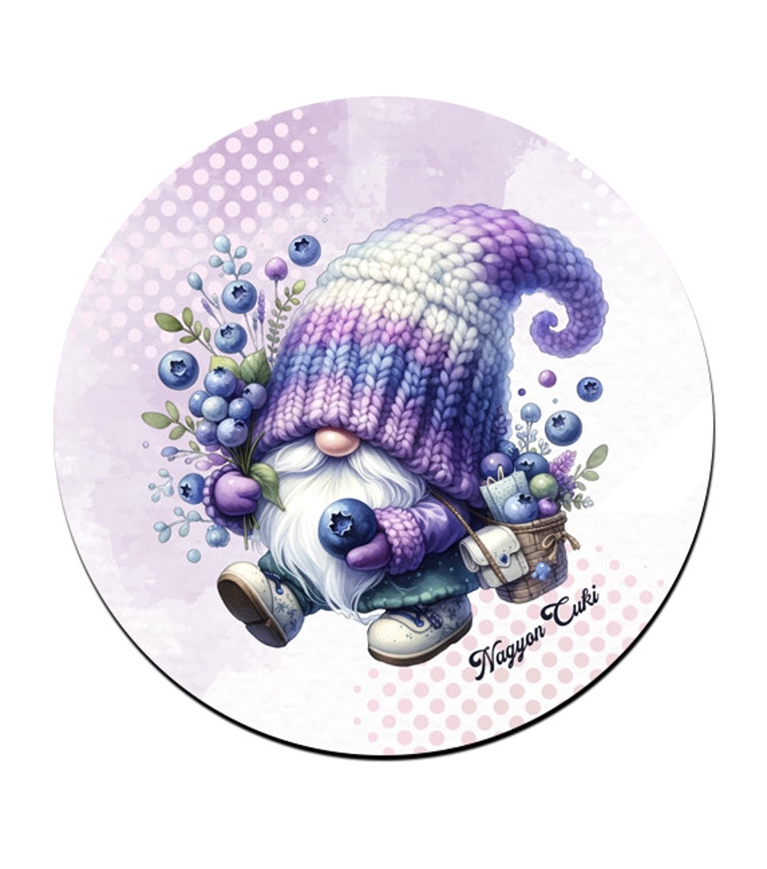 Kalandor Áfonyás manó mintás pohár alátét -  - Meska.hu