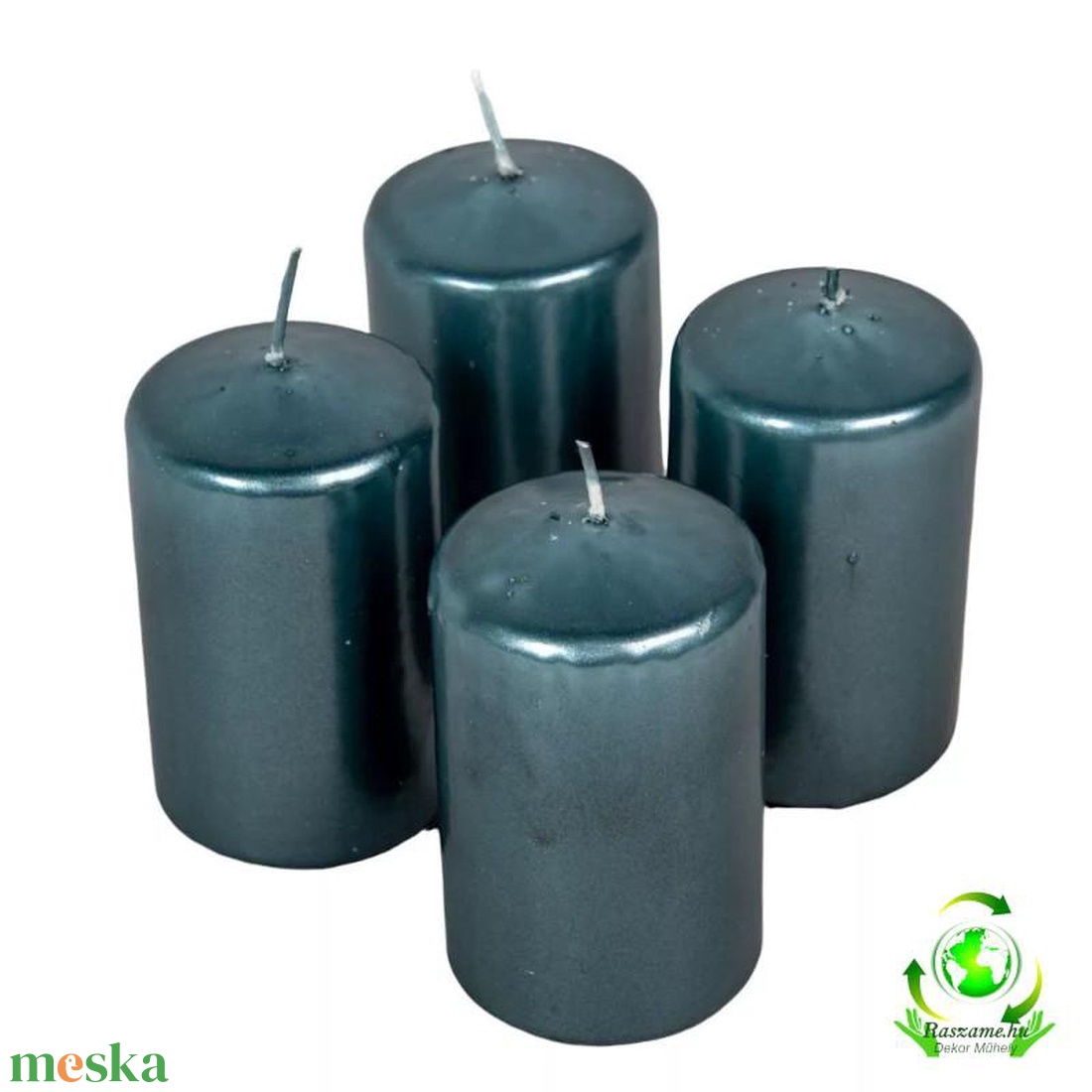 Metál henger gyertya szett 60x100mm - szürke - kellékek & szerszámok - dekorációs kellékek - dekorációs gyertya - Meska.hu