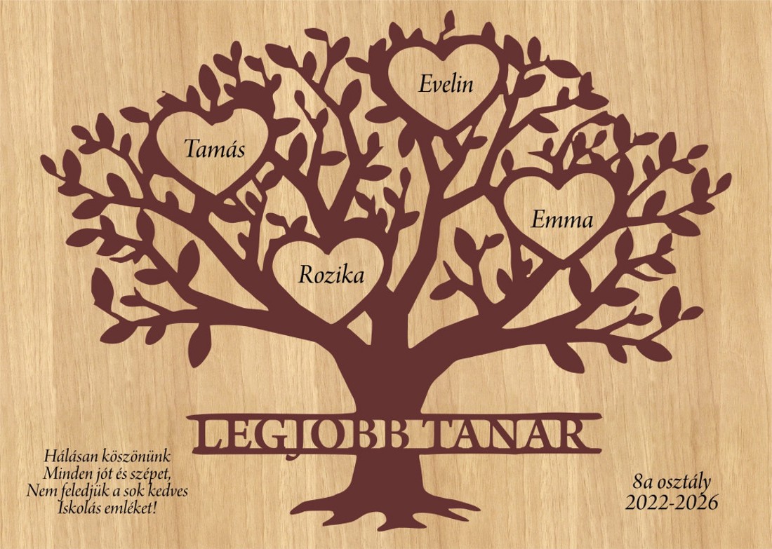 Pedagógusnapra ajándék gravírozott tábla - otthon & életmód - dekoráció - dísztárgy - Meska.hu