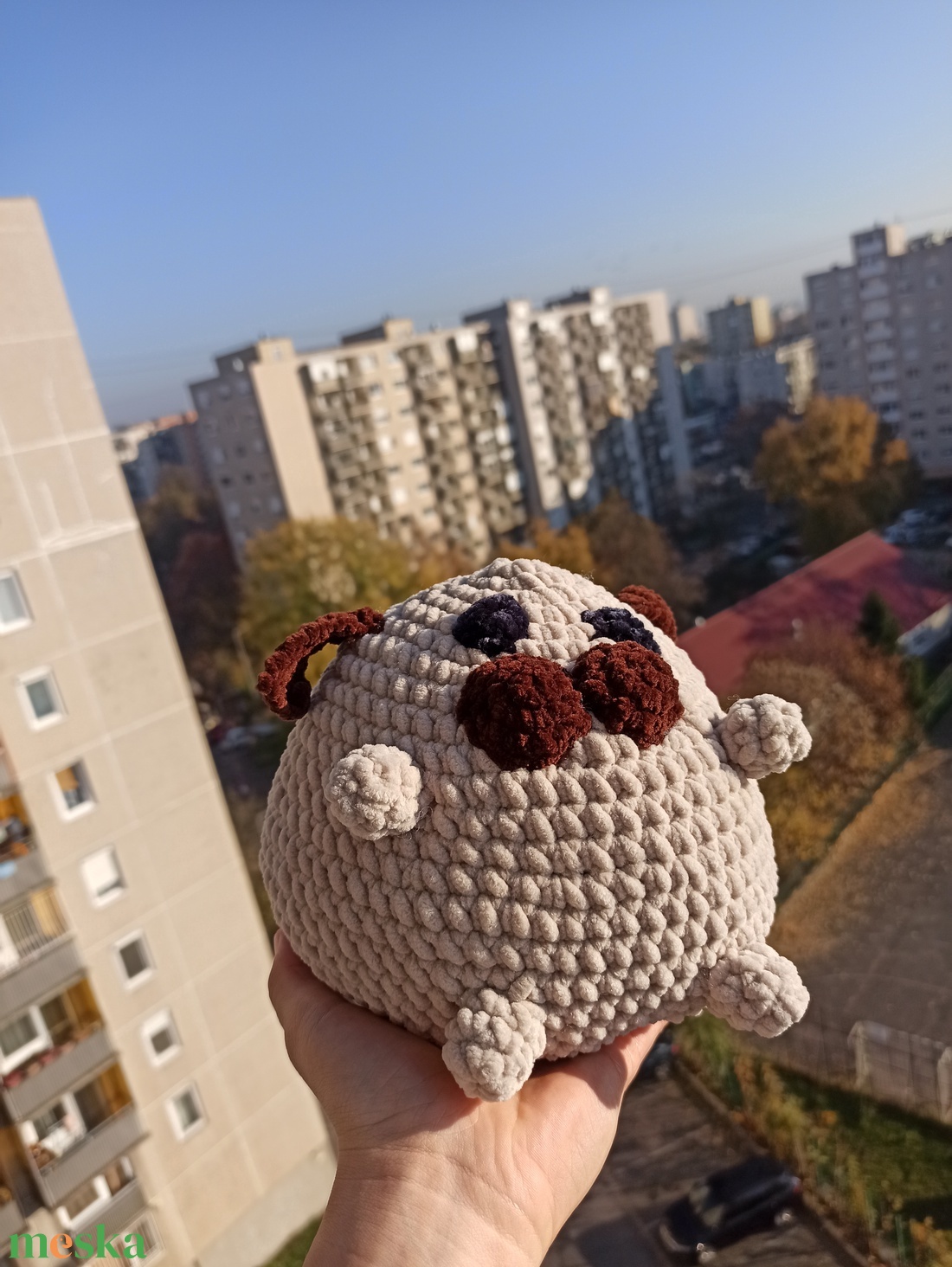 Horgolt mopsz/pug - játék & sport - plüssállat & játékfigura - kutya - Meska.hu