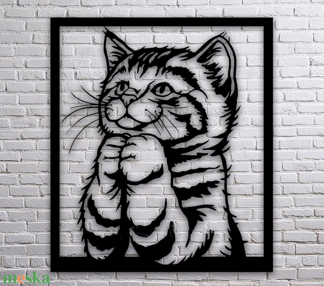 Kitten Prayer - Egyedi kompakt fali dekoráció - otthon & életmód - dekoráció - fali és függő dekoráció - falra akasztható dekor - Meska.hu