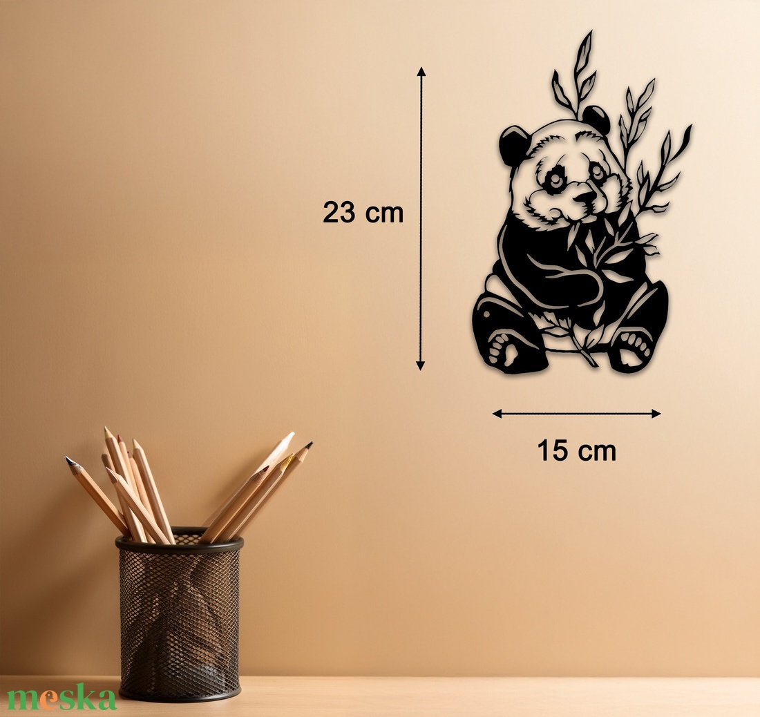Panda In Bamboo - Egyedi kompakt fali dekoráció - otthon & életmód - dekoráció - fali és függő dekoráció - falra akasztható dekor - Meska.hu