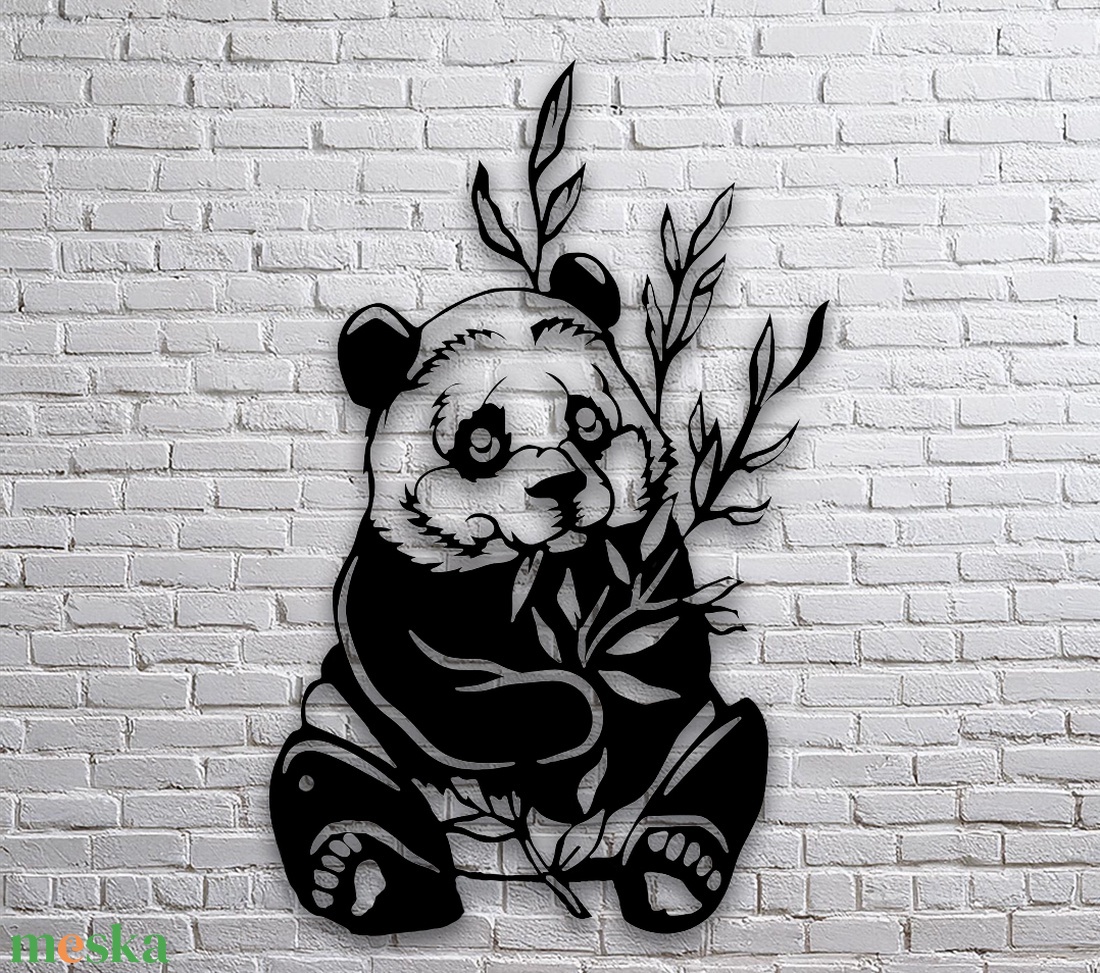 Panda In Bamboo - Egyedi kompakt fali dekoráció - otthon & életmód - dekoráció - fali és függő dekoráció - falra akasztható dekor - Meska.hu