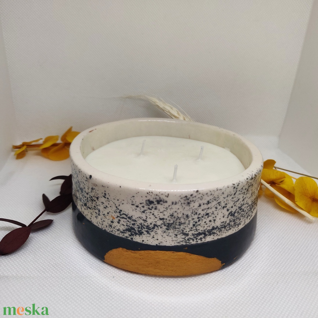 Kintsugi kerámia gyertya - otthon & életmód - gyertya, illat, aroma - gyertya - Meska.hu