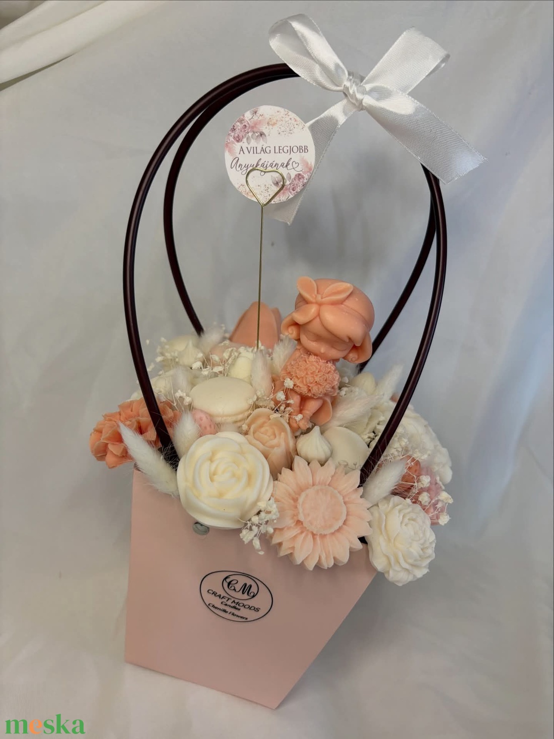 Kislányos illatviasz virág kosár  - otthon & életmód - gyertya, illat, aroma - illatviasz - Meska.hu