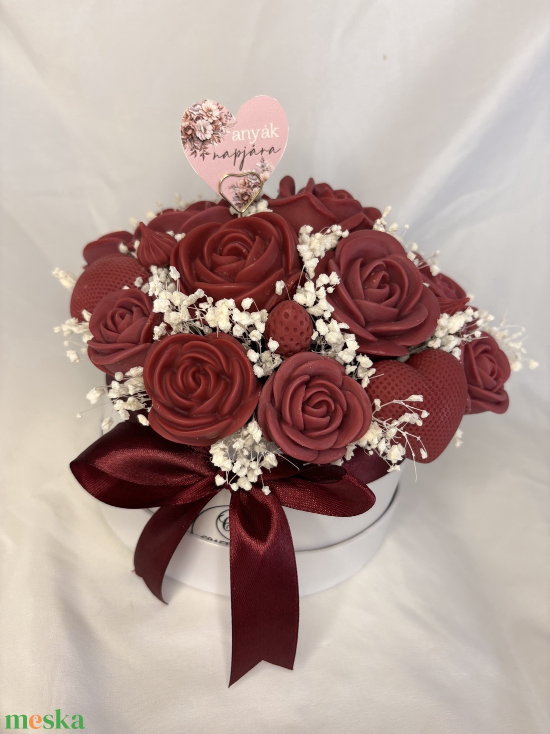 Rózsa virágbox  - otthon & életmód - gyertya, illat, aroma - illatviasz - Meska.hu