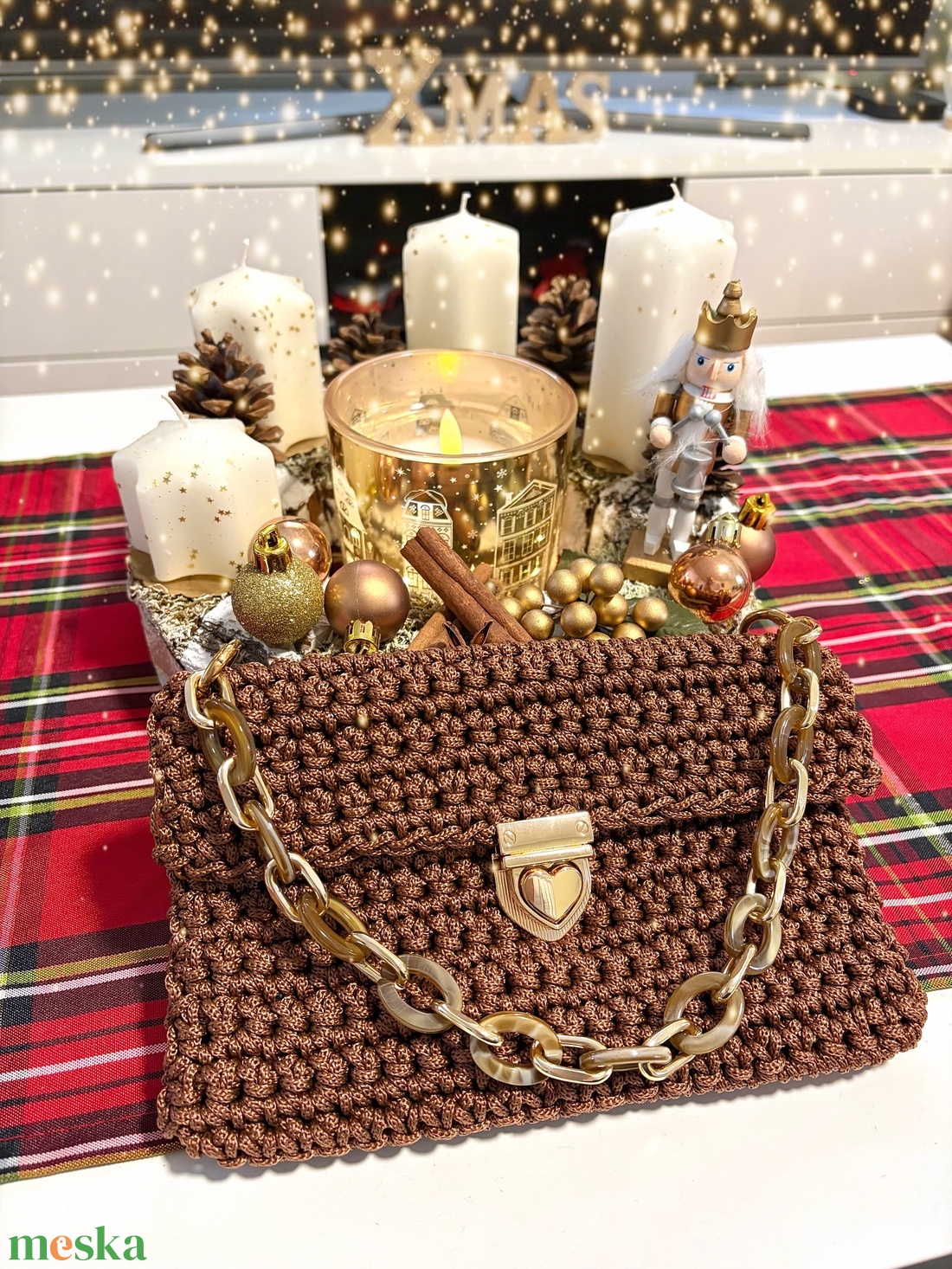 �Belle barna színben - táska & tok - kézitáska & válltáska - válltáska - Meska.hu