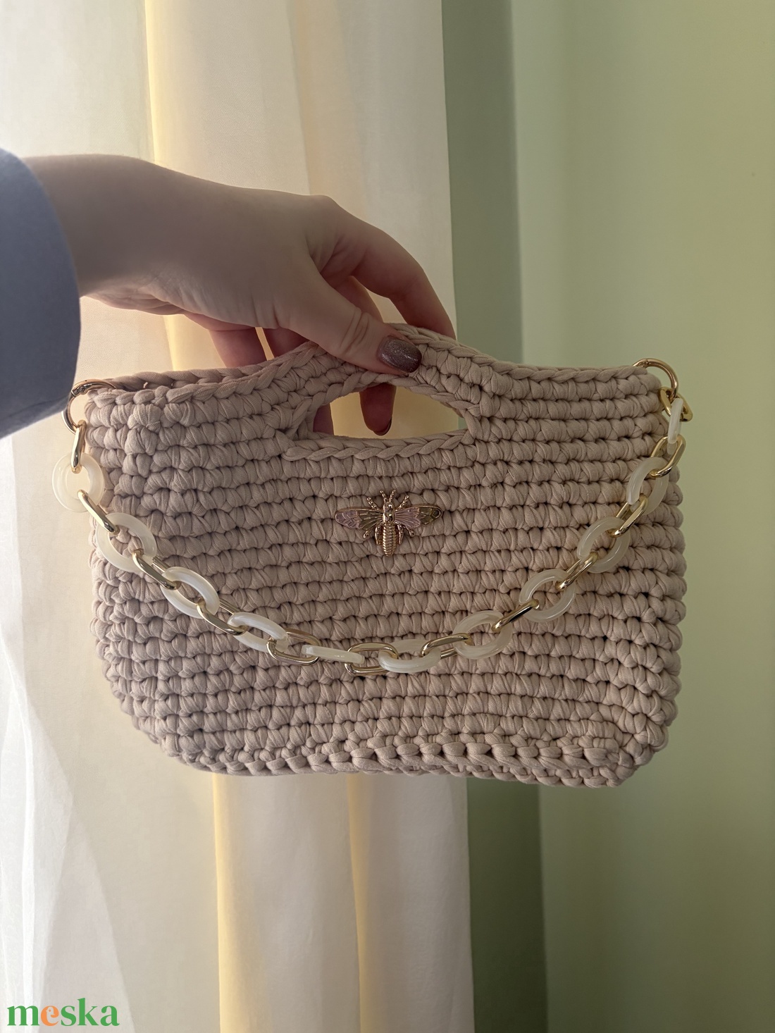 �Crafty bézs színben - táska & tok - kézitáska & válltáska - válltáska - Meska.hu